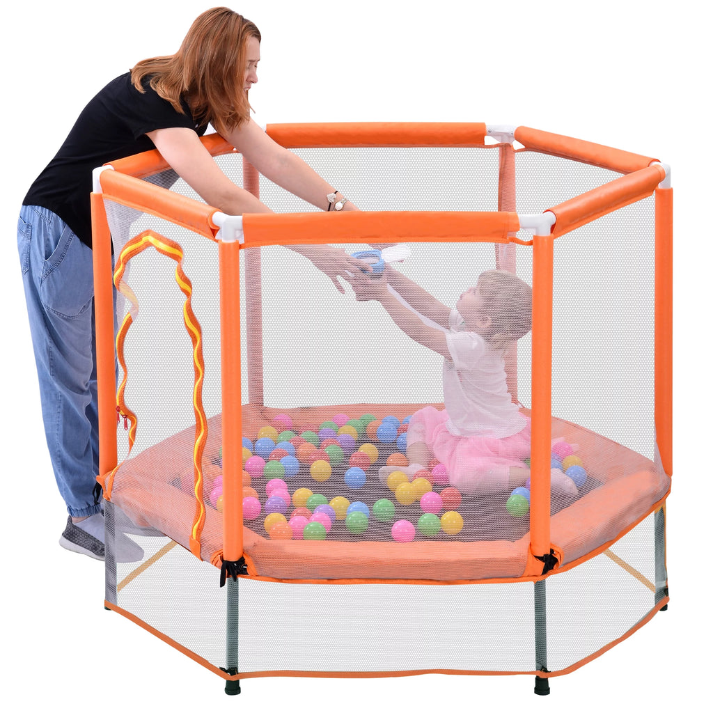 55'' Trampoline with Enclosure Net and Balls M250759