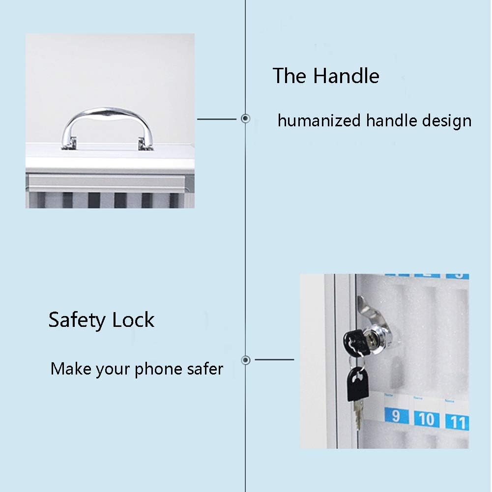 Aluminum Alloy Wall-Mounted Locked Cell Phones Storage Cabinet (36 Slots) F17728