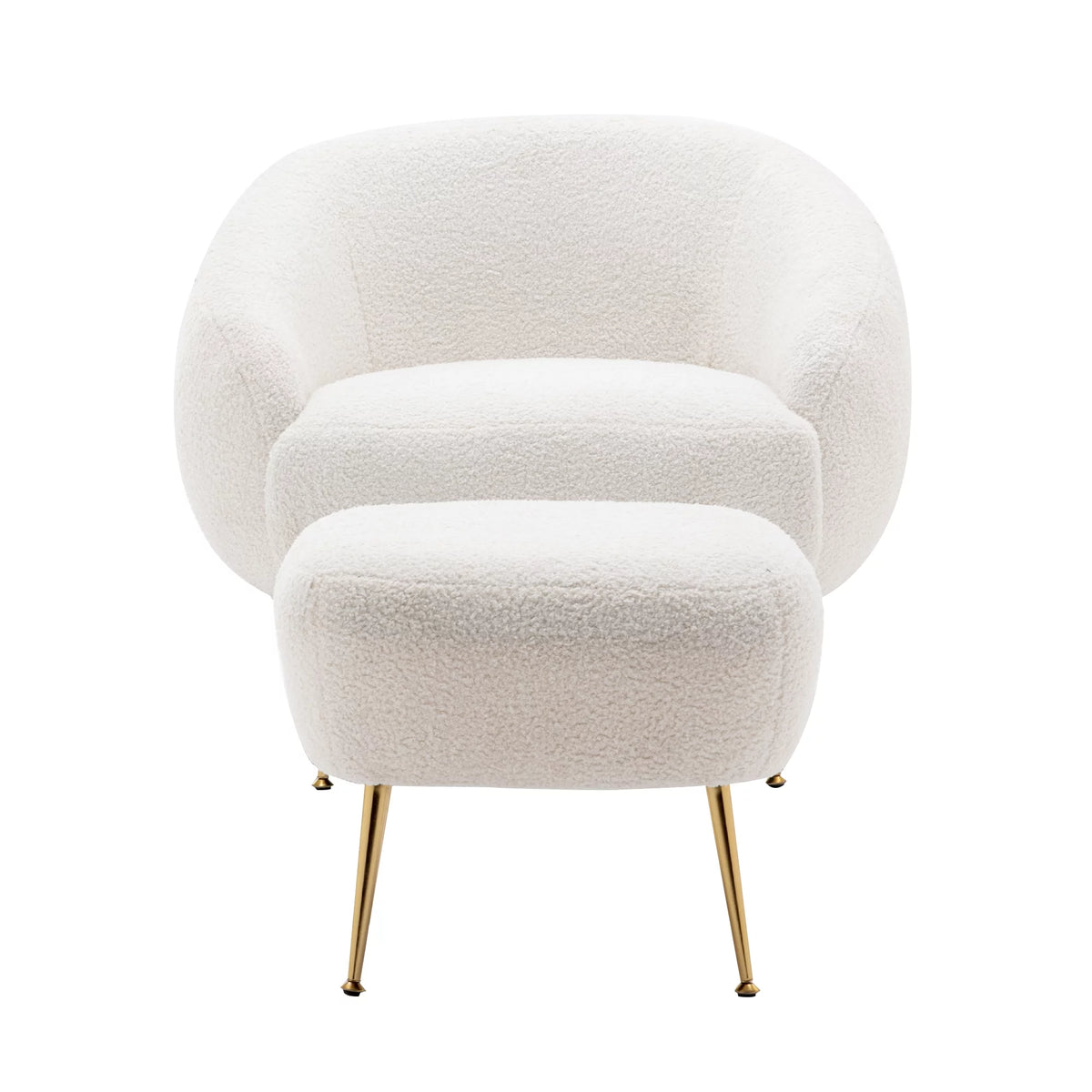White Accent Chair with Ottoman N738753