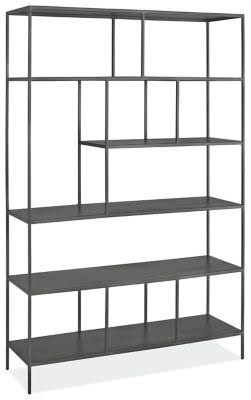 Modern Recycled Natural Steel Black Bookcase E193708