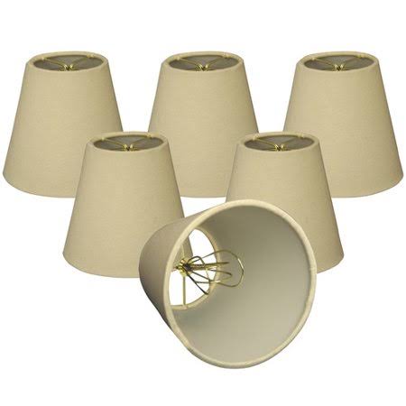 Beige Linen Candelabra Shade Set of 6 O90701