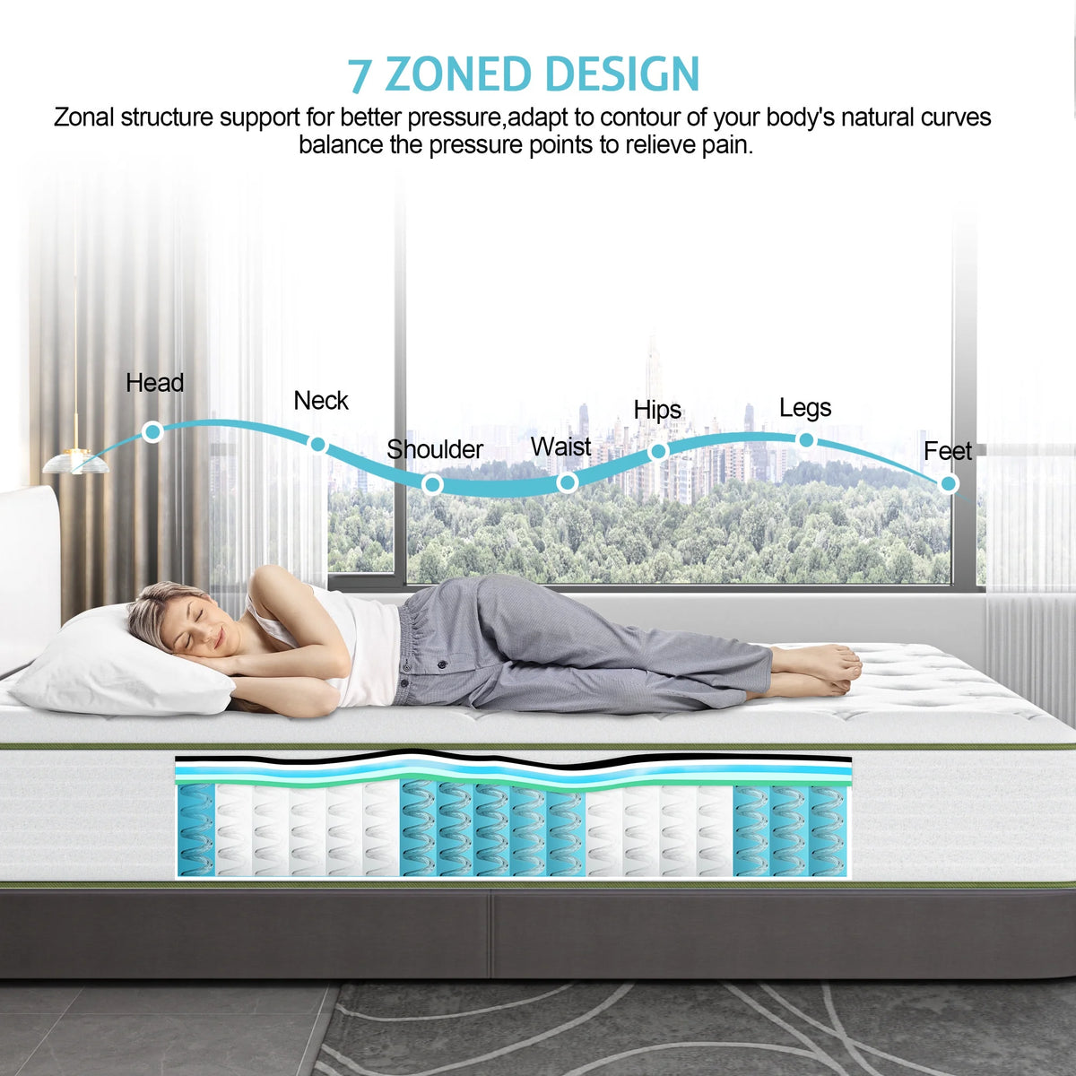 10 Inch Twin Size Gel Memory Foam Hybrid Mattress X2854