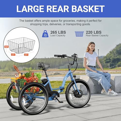 24" 499Wh Folding 3 Wheel Electric Tricycle Y176