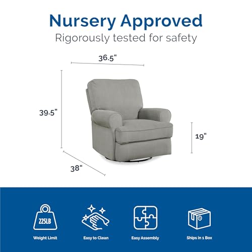 Gray Swivel Glider Recliner Chair I873905