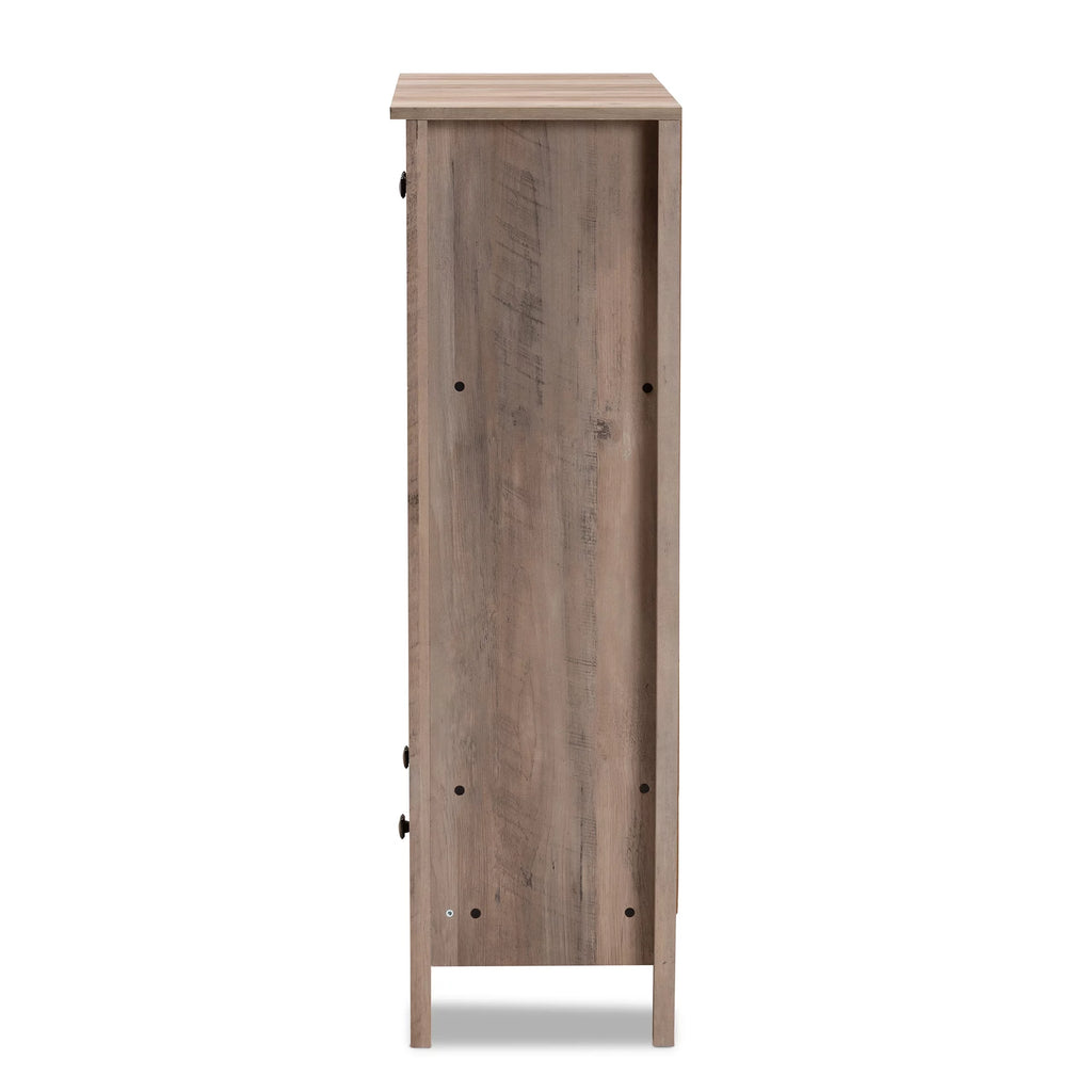 Natural Oak Finished Wood 1-Drawer Shoe Cabinet Q6436