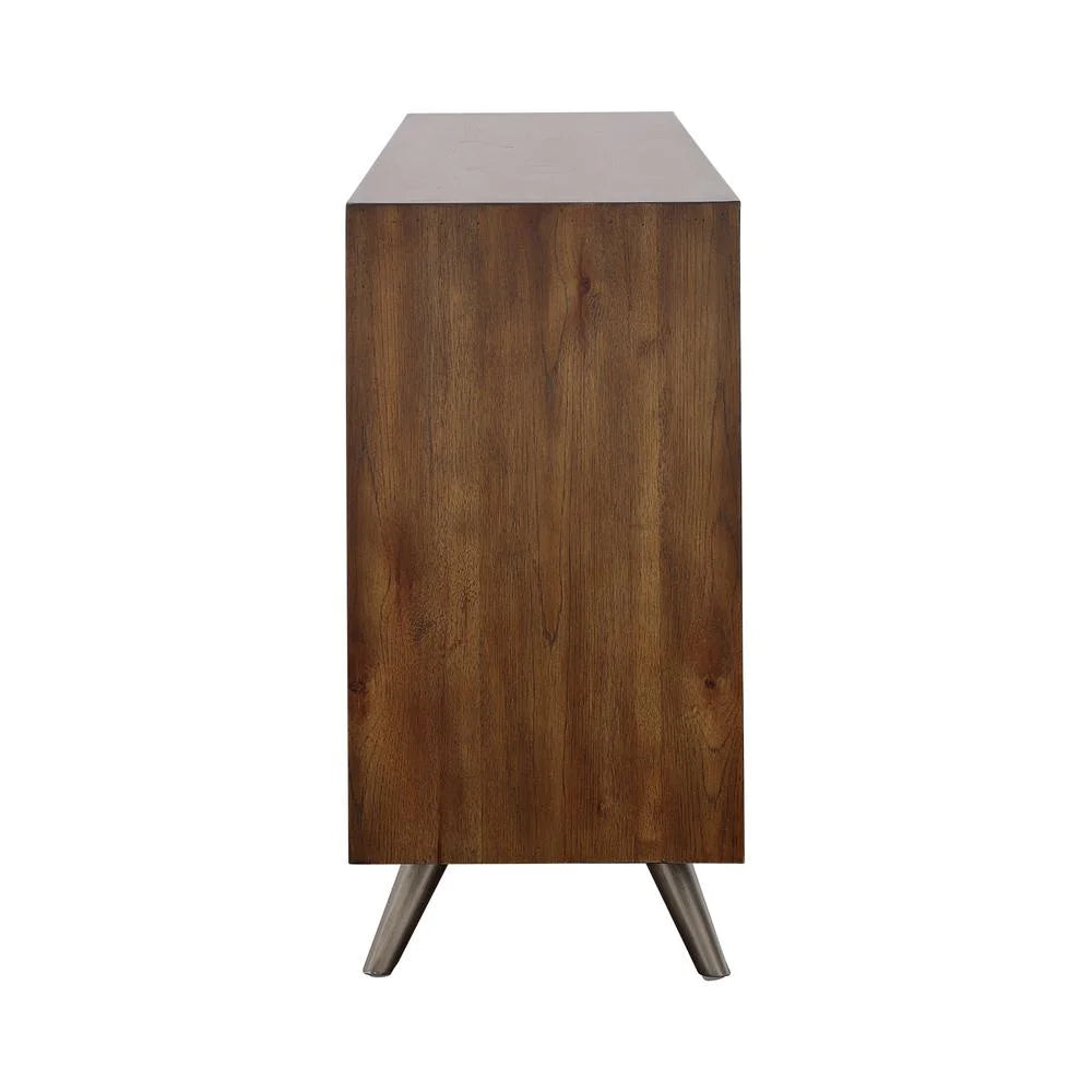 Brown Wood Credenza with Sliding Doors S5241