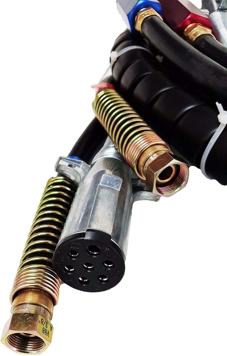 12ft 3 in 1 ABS & Power Air Line Hose Wrap 7 Way Electrical Cable with Handle Grip Y419136