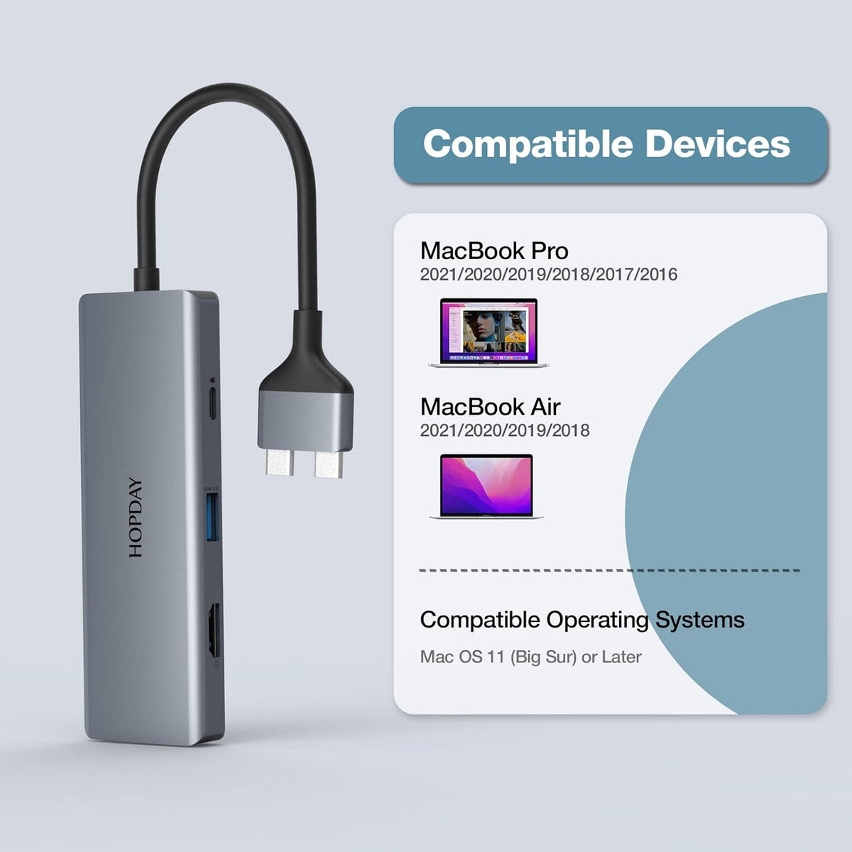 9 in 2 USB C Hub with 4K HDMI, 100W PD, USB 3.0, SD/TF Card Reader, 3.5mm Audio H94739
