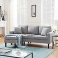 Light Grey Fabric Left Hand Facing Sectional Sofa J645