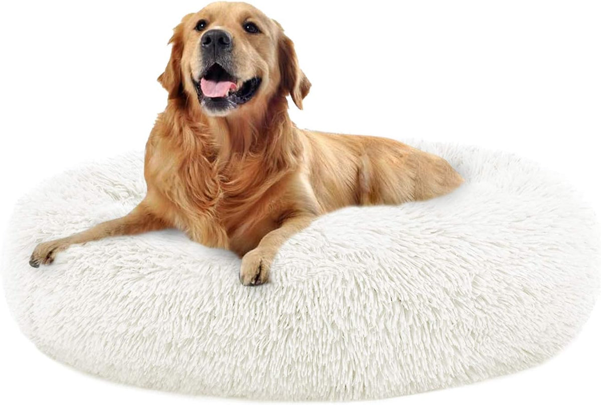 Calming Dog Bed Faux Fur Donut Cuddler Washable Pack of 2 I180188