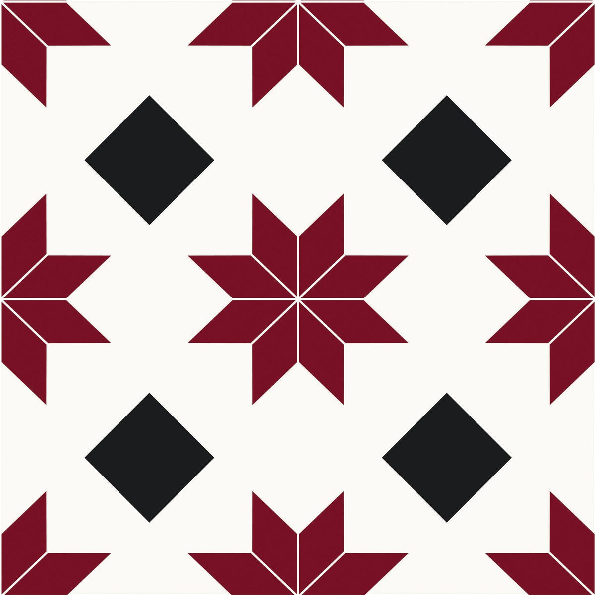 Red/Black Peel & Stick Floor Tiles Q992
