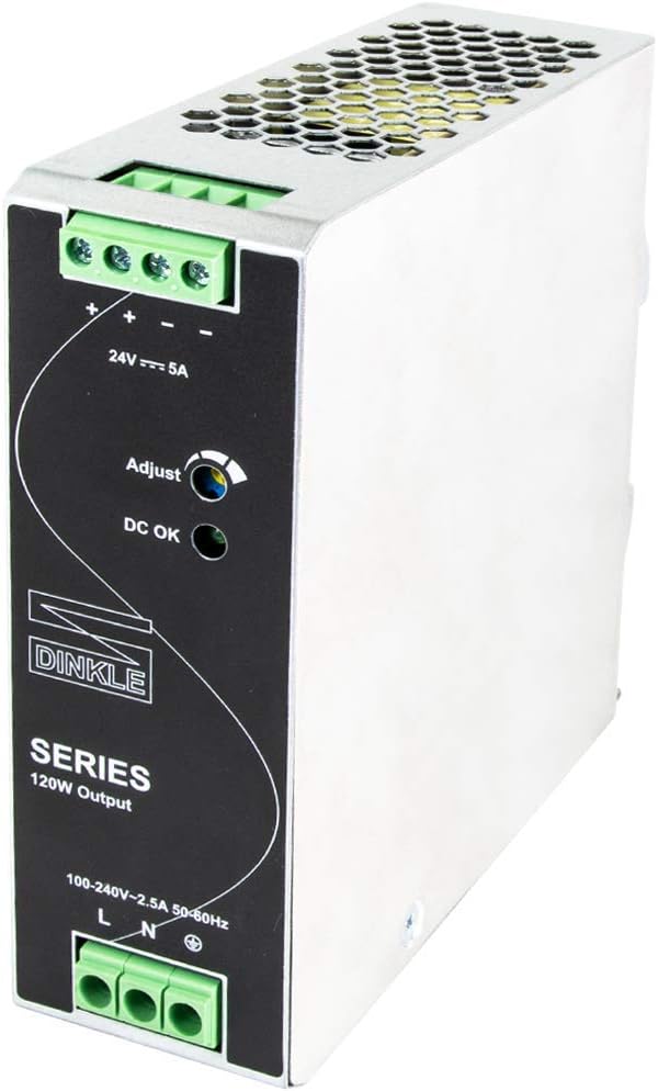 24V DC 120W 5A DIN-Rail Power Supply, Pack of 2 Q481