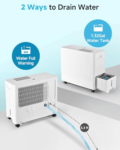 52 Pints Energy Star Dehumidifier with Drain Hose, 0.85 Gal Water Tank M3798