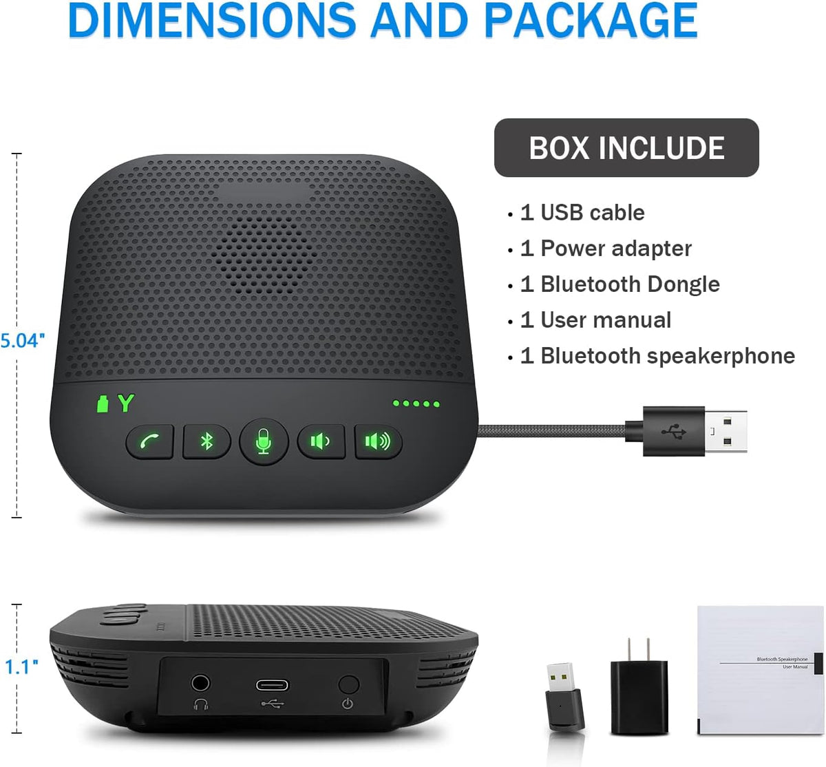 Bluetooth Speakerphone with 4 Microphones G683