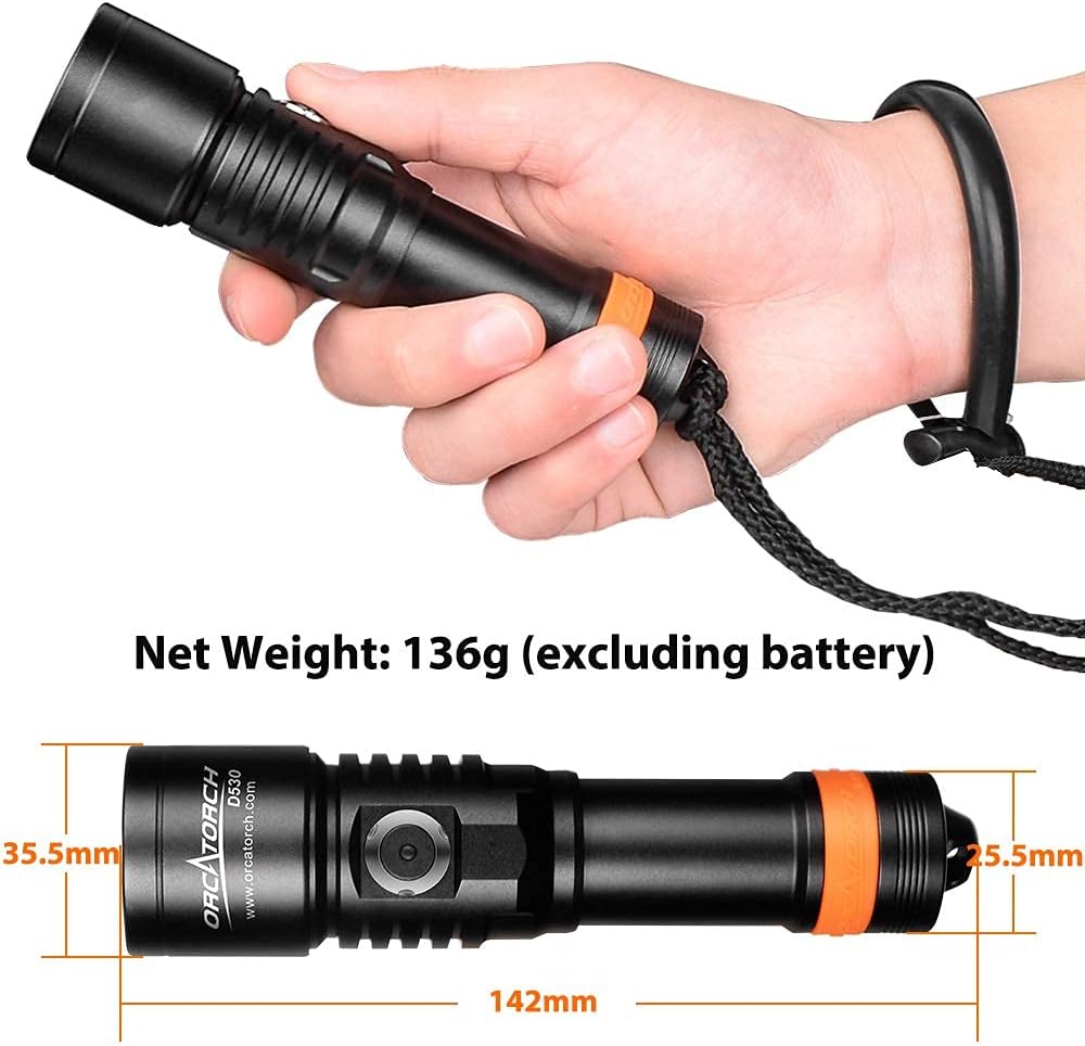 1300 Lumens 8 Degrees Scuba Dive Light T6979