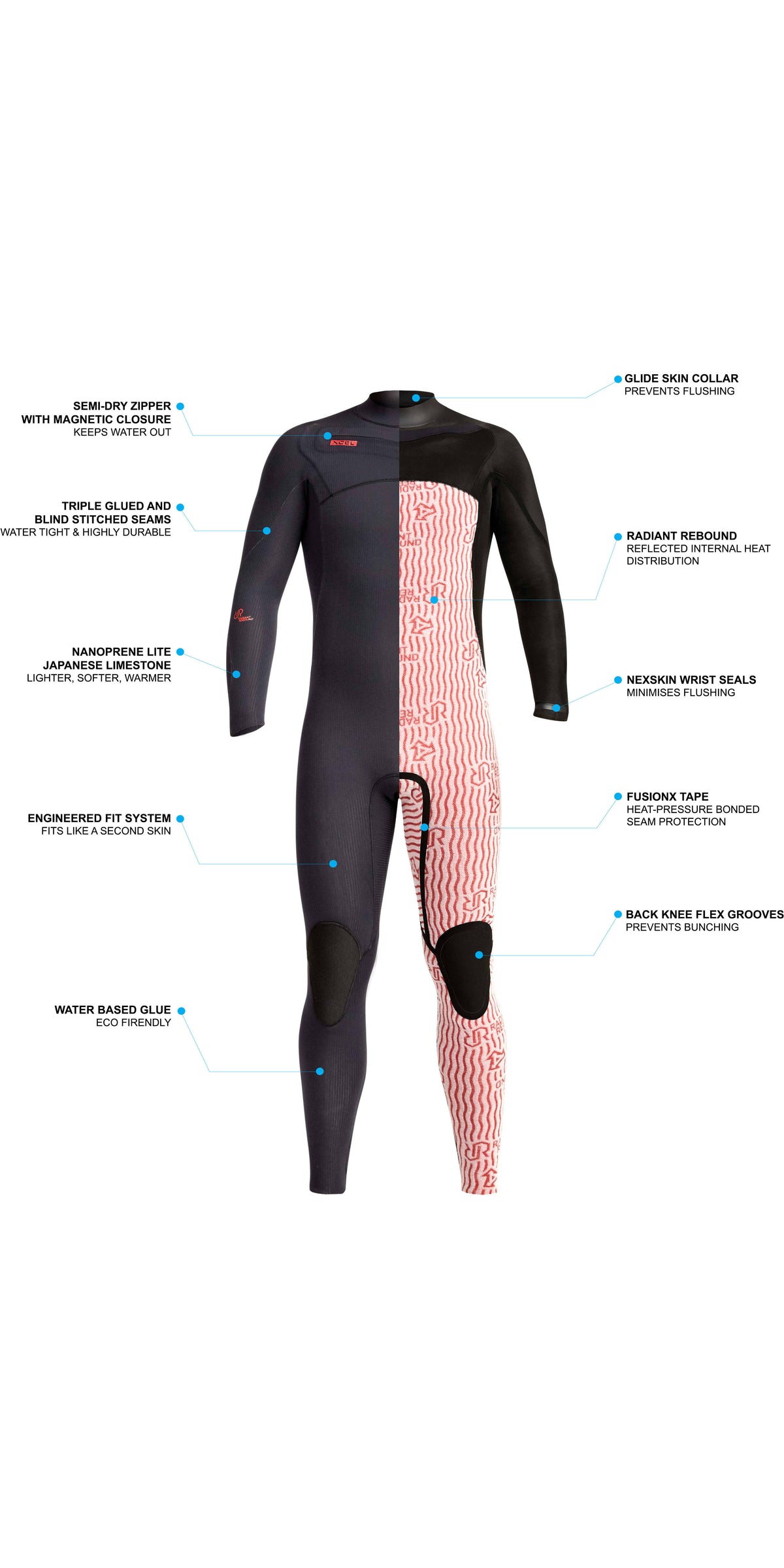 Black L Chest Zip Wetsuit G5418