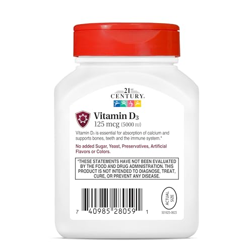 Vitamin D3 250 mcg (10,000 IU) Rapid Release Softgels, 110 Count C845
