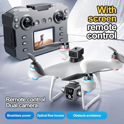 Drone with Screen Controller, Brushless Motor, Optical Flow Localization, Obstacle Avoidance, Black E594