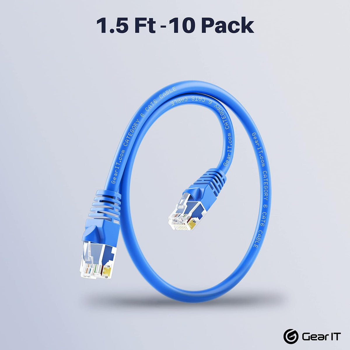 Cat 6 Ethernet Cable 1.5 ft 50-Pack Blue S365
