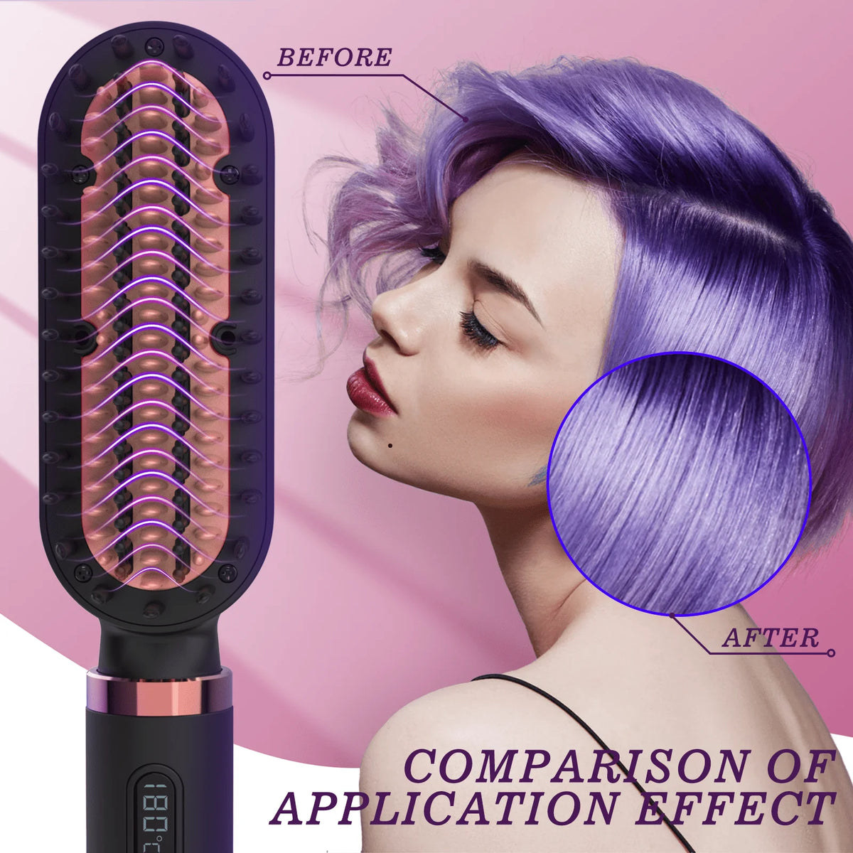 2 in 1 Ionic Fast Heating Straightener Brush K906