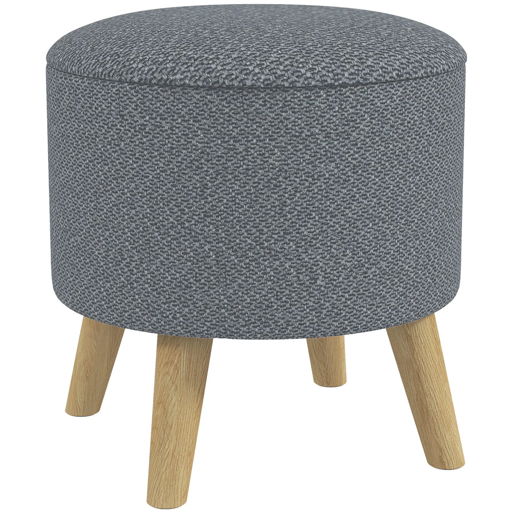 Gray Round Storage Ottoman I5104