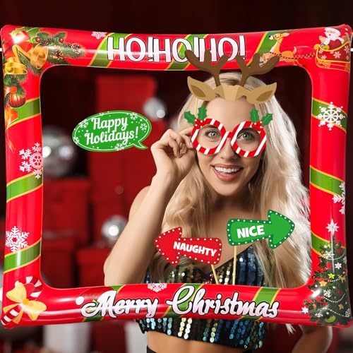 Christmas Photo Booth Props Inflatable Frame 32Pcs F4994
