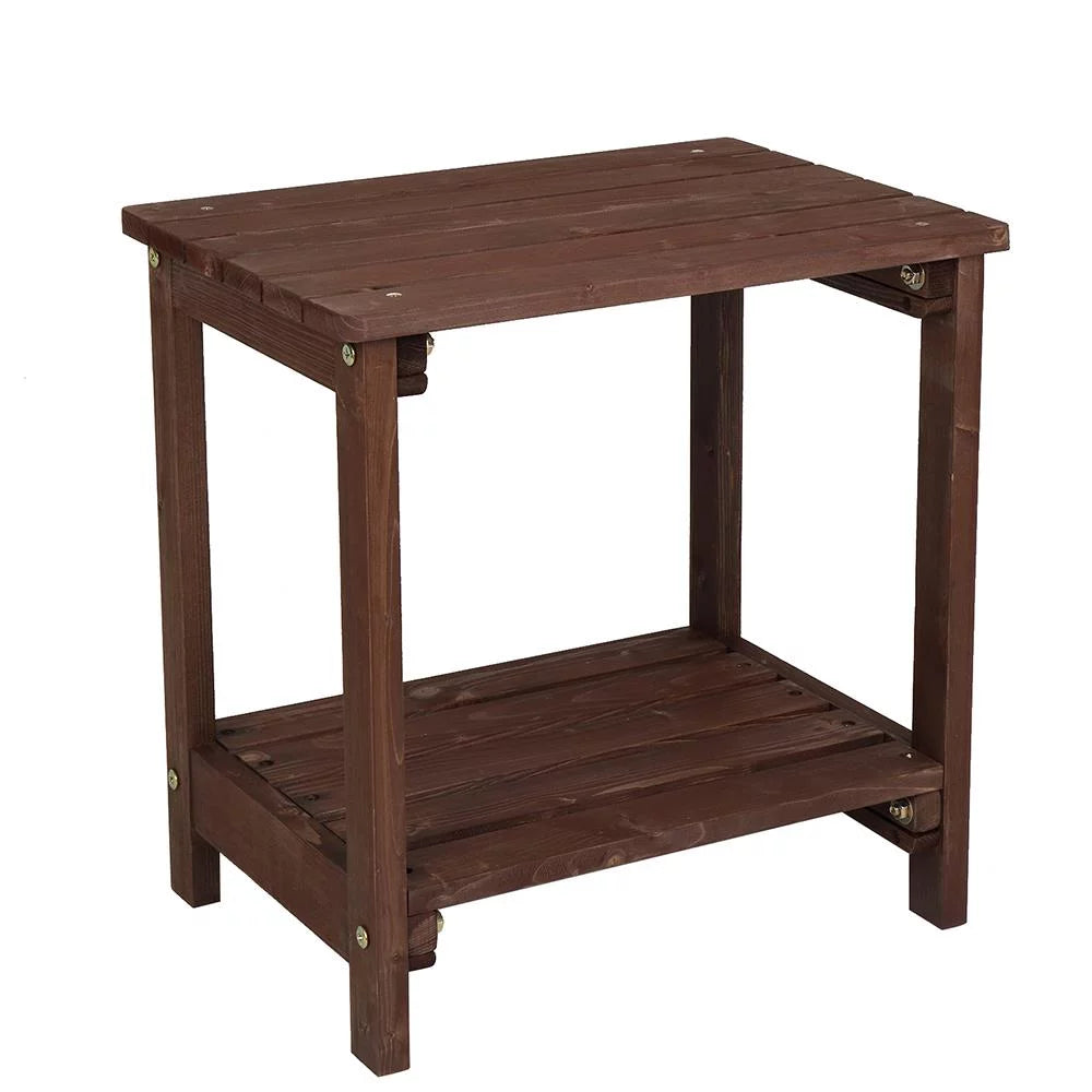Light Brown 2 Tiers Wooden Side Table Z2798