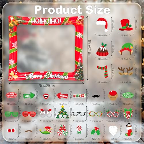 Christmas Photo Booth Props Inflatable Frame 32Pcs F4994