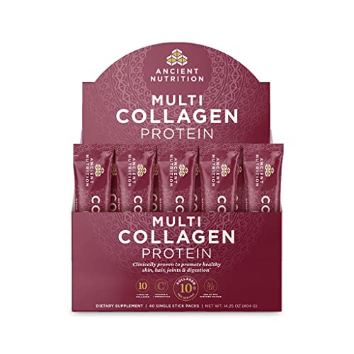 Unflavored Multi Collagen Powder Packets with Vitamin C, Pack of 40 O27768