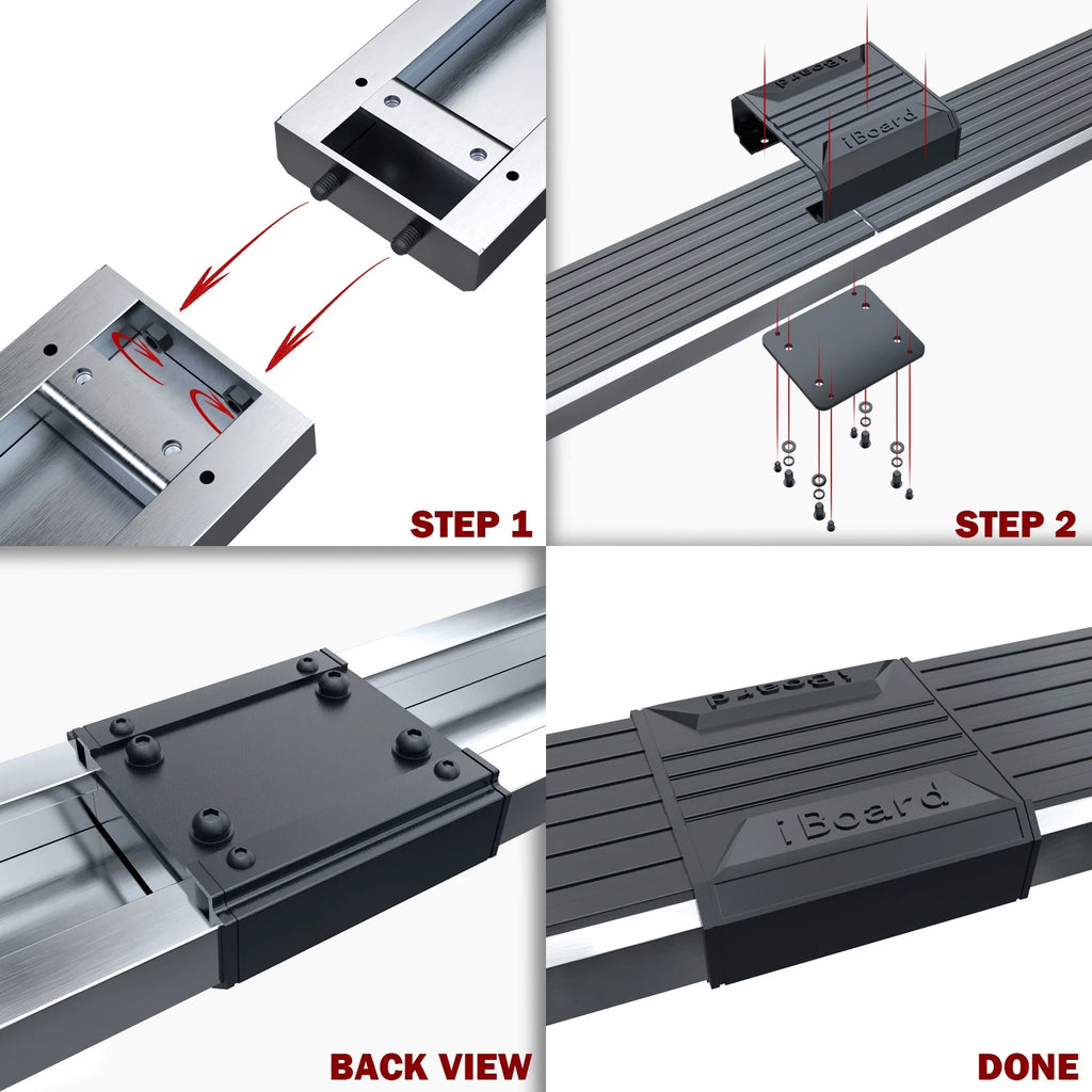 Running Boards 6 inches Silver Stainless Steel R5969