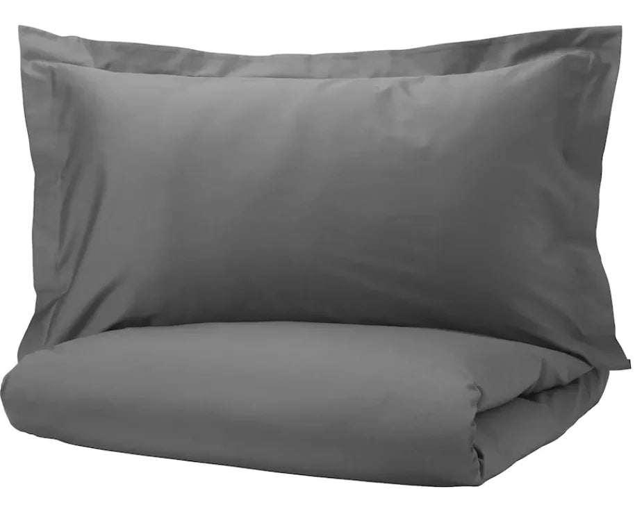 Dark Gray Full/Queen Duvet Cover and Pillowcase W3083