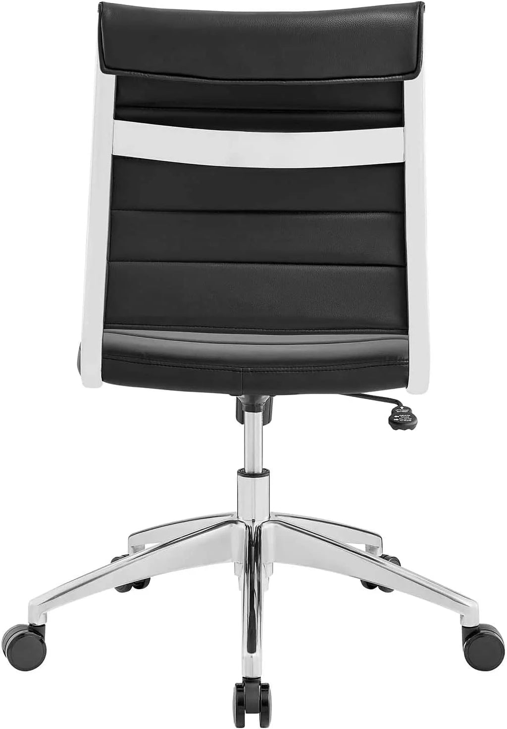 Black Ribbed Armless Swivel Chair E80634