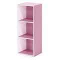 White Pink 3-Tier Engineered Wood Bookcase M1279
