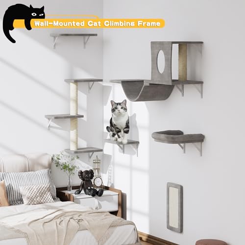Grey 6pc Cat Wall Furniture Set T494
