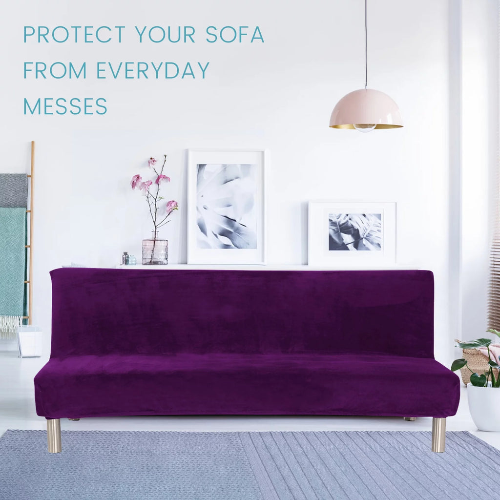 Stretch Futon Cover Armless Sofa Bed Cover V241118
