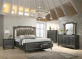 Metallic Grey Storage Bedroom Set with Chest B5867