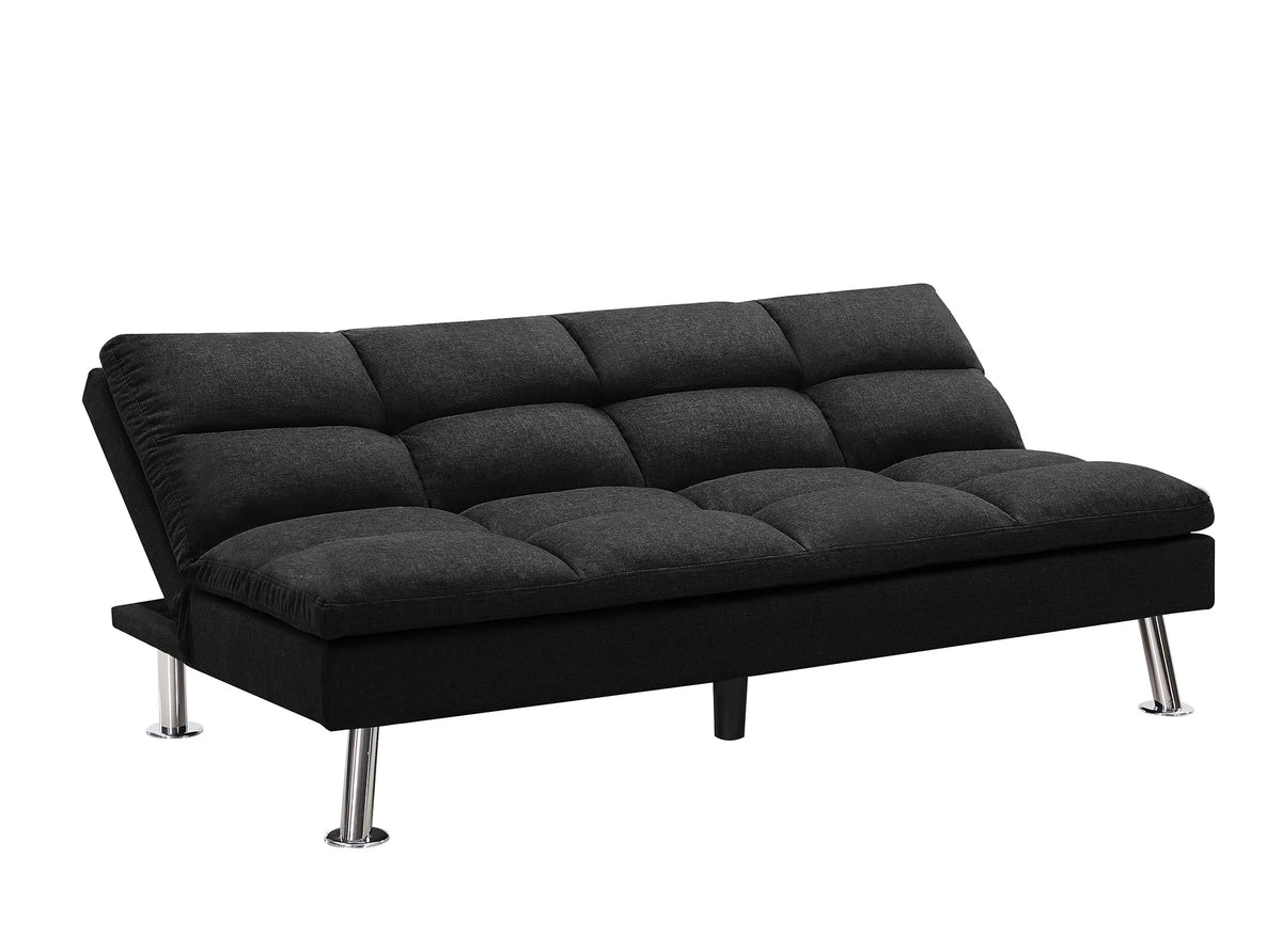 Black Fabric Futon Sofa Bed C1905