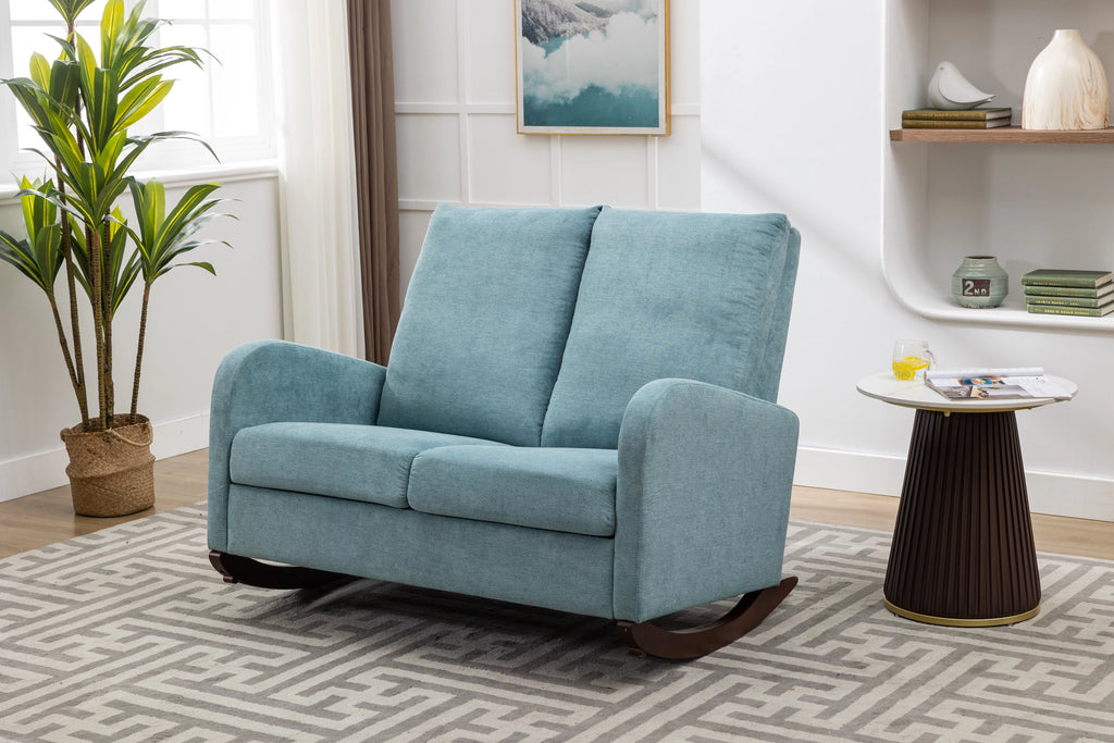 Oversized Upholstered Wingback Rocking Chair X49398