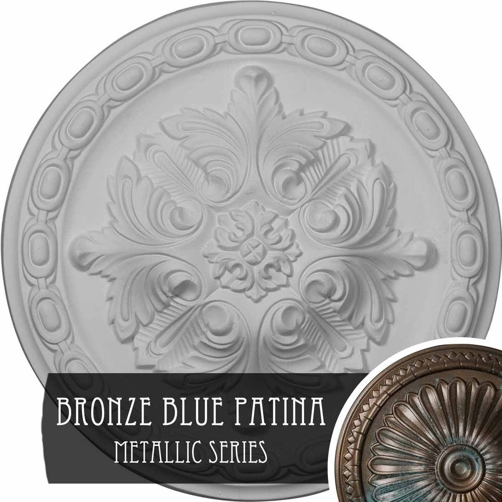 Hand-Painted Bronze Blue Patina Ceiling Medallion H828