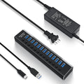 13 Port USB 3.1 Hub with 72W Power Adapter and Individual Switches, Pack of 2 O212198