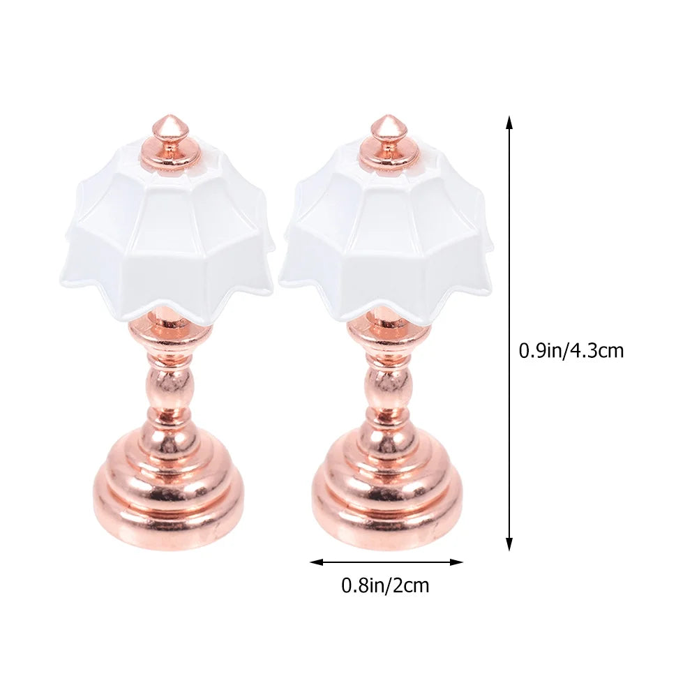 Vintage 4 Pcs Tiny Miniature Lamps For Dollhouse Iron M6120