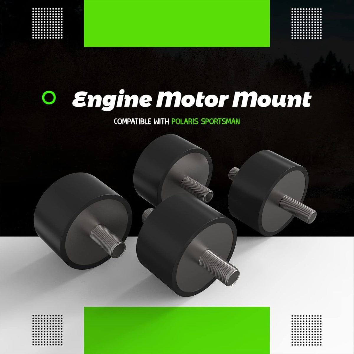 Engine Rubber Motor Mount Kit, Front and Rear Mounts, Pack of 2 T7105