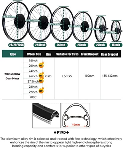 Electric Bike Conversion Kit Rear Wheel with LCD Display U578