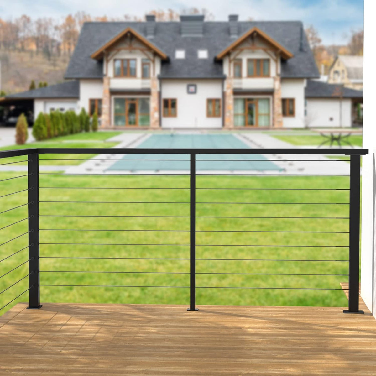 2 Pack Un-drilled Stainless Steel Cable Railing Post E21271