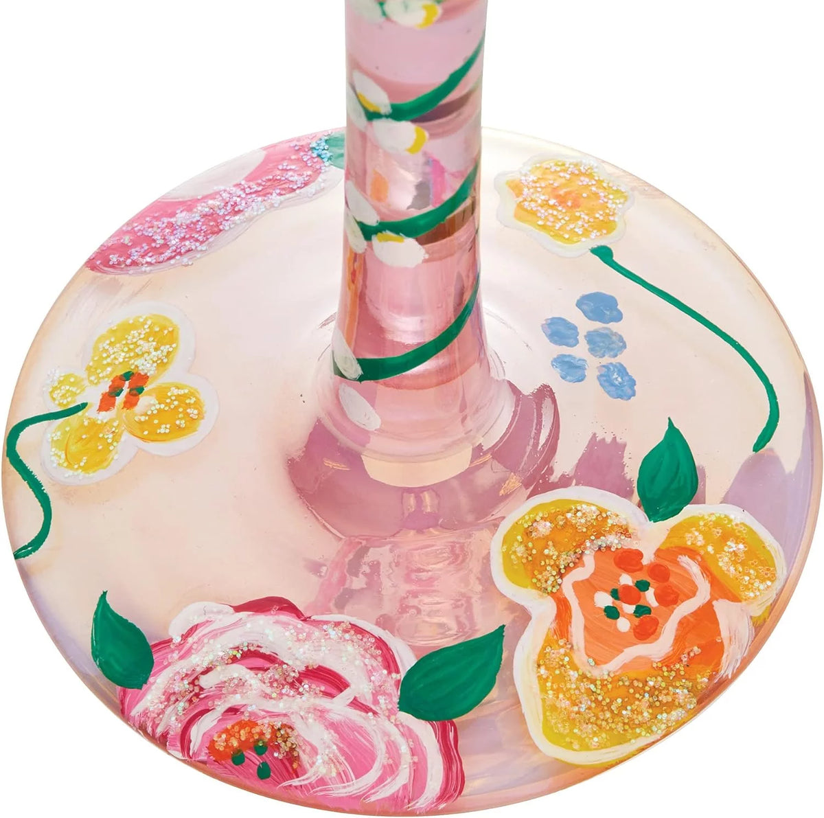 Floral Hand-Painted Artisan Wine Glass X613303