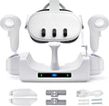 Charging Dock for Meta Quest 3 with 2 Rechargeable Batteries and Battery Cover C785