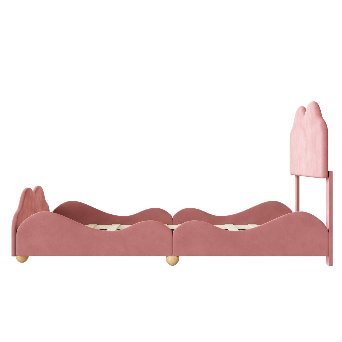 Dark Pink Upholstered Full Size Platform Bed Frame with Headboard G59810