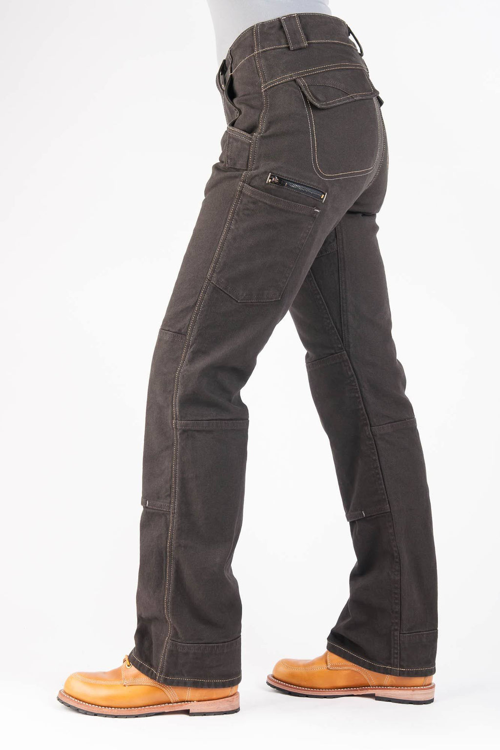 Dark Brown Canvas Work Pants O3443
