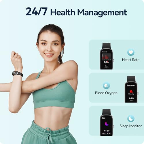 24/7 Heart Rate SpO2 Sleep Monitor Activity Tracker with Step Calorie Counter Pedometer, 21-Day Battery, IP68 Waterproof Fitness Watch E27776