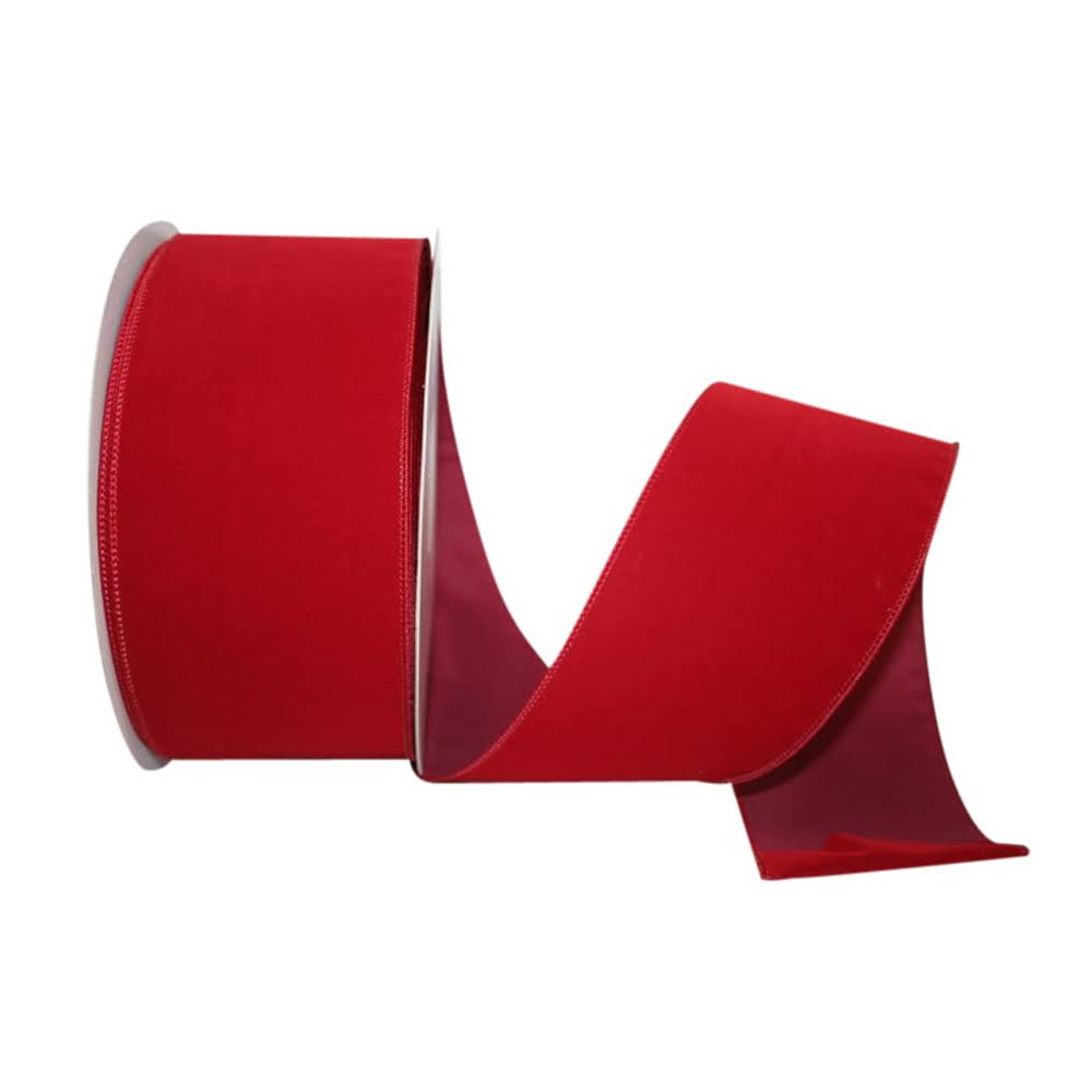 Velvet Ribbon 50 Yards 4 inch Wide Scarlet 2/Pack Q3643